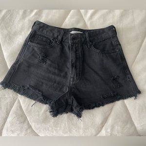 pacsun black jean shorts